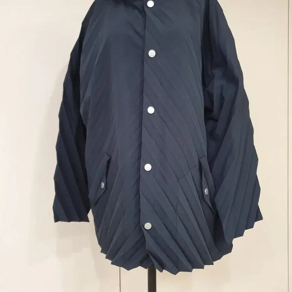 [BUNJANG] Pleated Jacket Navy / 플리츠 자켓 네이비