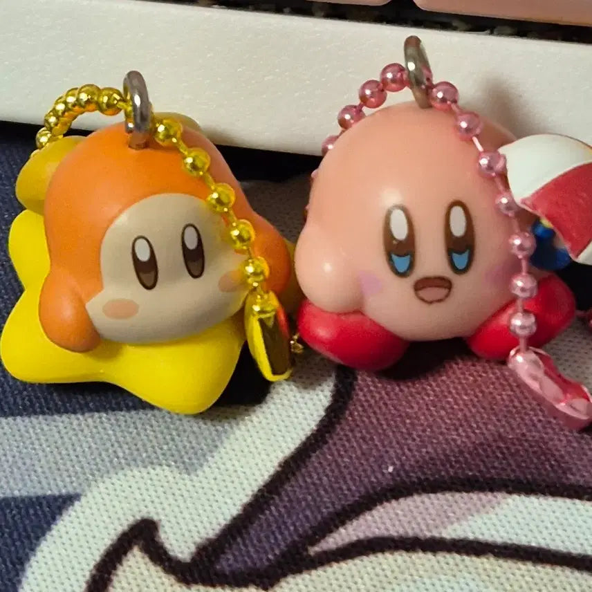 [BUNJANG] Kirby Wayfinder Mascot Keychain Star & Parasol Gacha Figure / 커비 웨이들디 마스코트 키링 별 & 파라솔 가챠 피규어 판매 교환