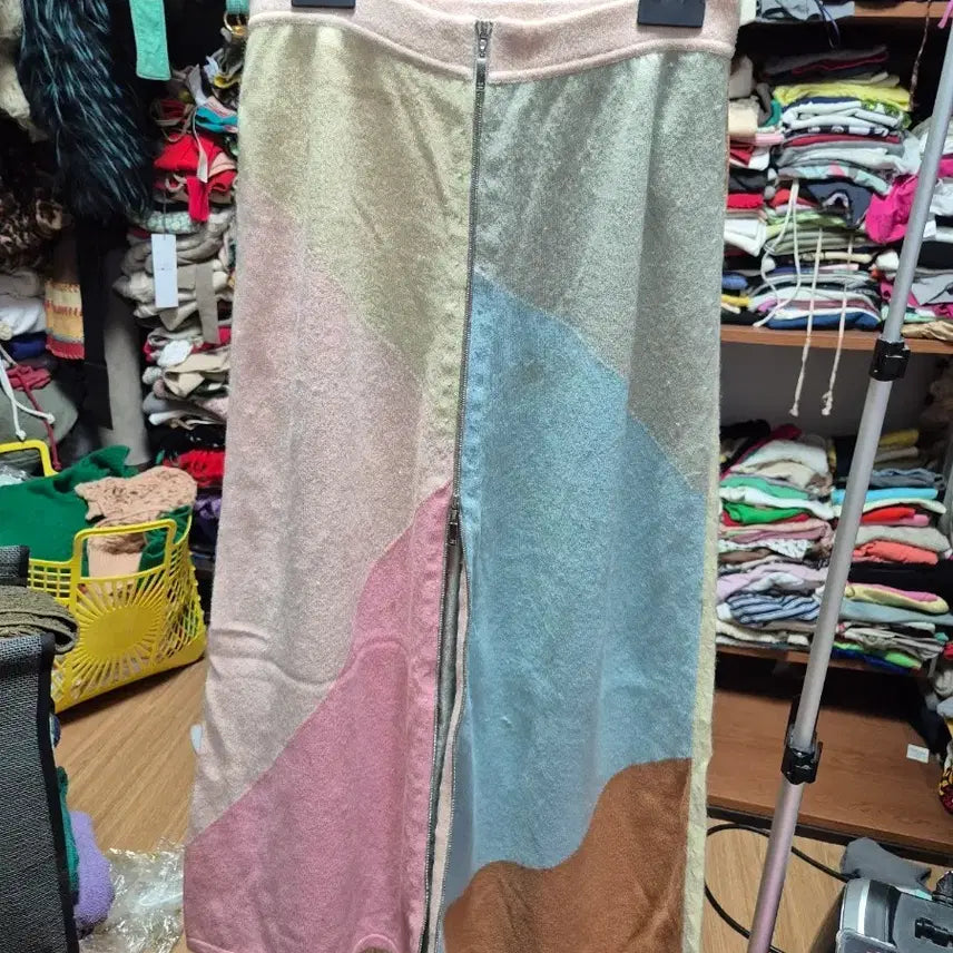[BUNJANG] Chanel Pastel Color Block Long Skirt / 샤넬 스커트