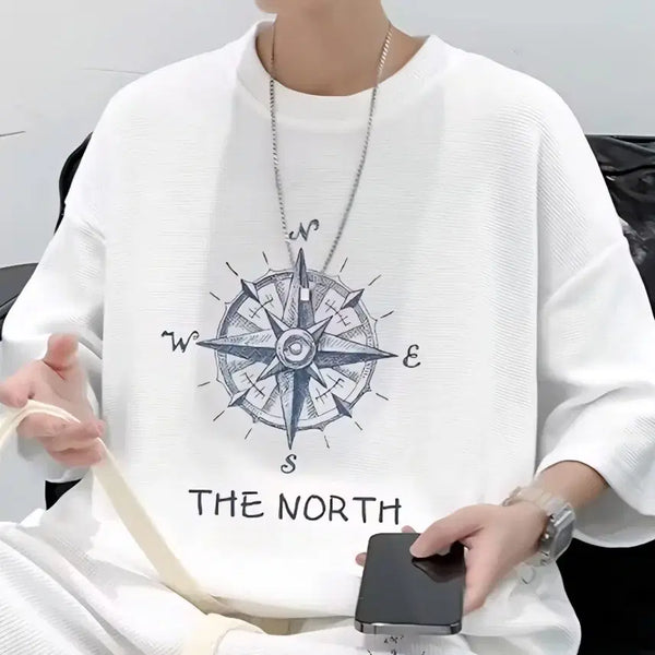 [BUNJANG] Bin Gallery Men's Compass Print T-Shirt / ㅡ빈갤러리 ㅡ남성 나침판 티셔츠