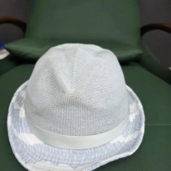 [BUNJANG] Adidas Golf Fedora Hat Blue Plaid / 아다다스골프 페도라 모자 하늘색 격자무늬