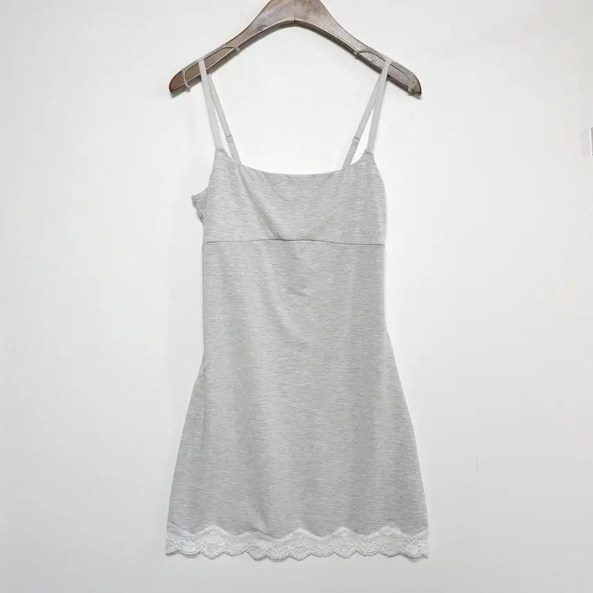 [BUNJANG] GLOWNY Grey Lace Slip Mini Dress M (55-66) / (가디건에 입어요)GLOWNY 글로니 [55~66] 그레이 레이스 슬립 미니 원피스 M