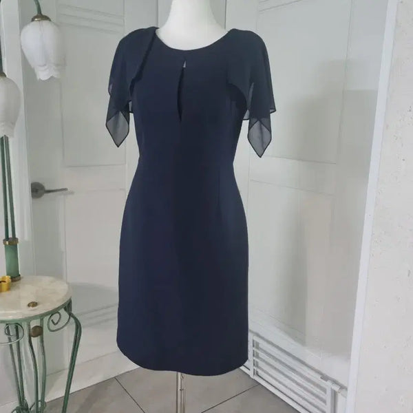 [BUNJANG] MOJO.S.PHINE Chiffon Frill Dress Navy / 모조에스핀 쉬폰 프릴 원피스 (날씬55)