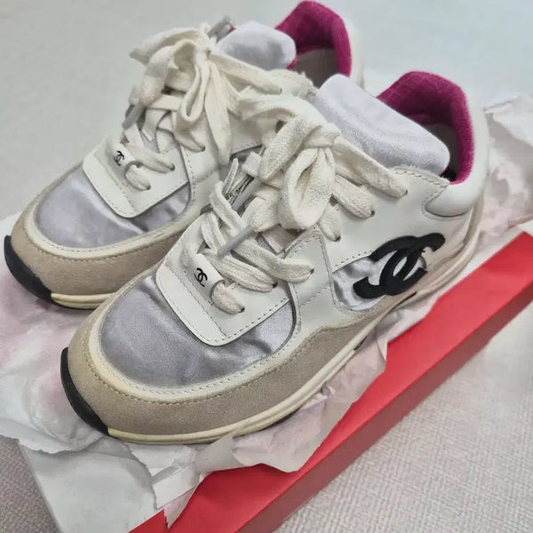 [BUNJANG] Chanel Cruise CC Logo Sneakers Pink 36 / 샤넬 크루즈 cc로고 스니커즈 핑크 36