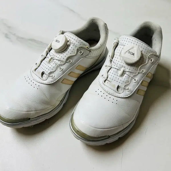 [BUNJANG] Adidas Women's Golf Shoes 360 Boa White/Gold US 5.5 (FY4959) / [정품] 아디다스 여성 골프화 360 보아 225 (화이트/골드, FY4959)