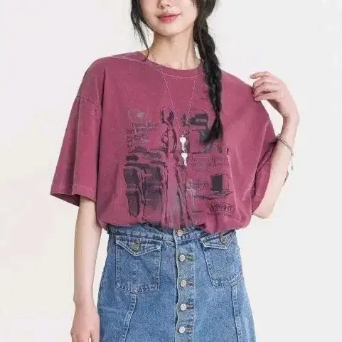 [BUNJANG] Bennet Movement Pigment Short Sleeve T-Shirt Pink M / 벤힛 무브먼트 피그먼트 반팔티 핑크 m