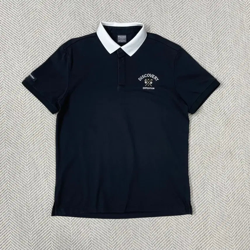 [BUNJANG] Discovery Expedition Black Collar T-Shirt Size 100 / 디스커버리 익스페디션 블랙 카라티 100