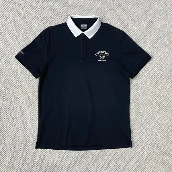 [BUNJANG] Discovery Expedition Black Collar T-Shirt Size 100 / 디스커버리 익스페디션 블랙 카라티 100