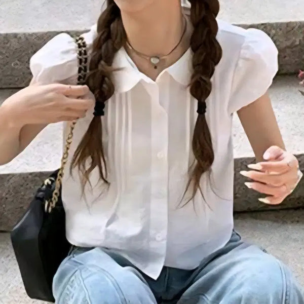 [BUNJANG] Bin Gallery Puff Sleeve Blouse / ㅡ빈갤러리 ㅡ퍼프소매 블라우스