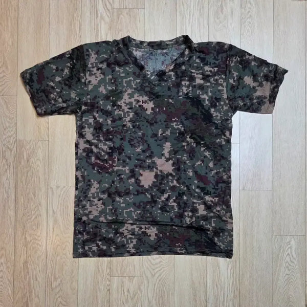 [BUNJANG] Kamizone Korean Army Mesh Digital Short Sleeve T-Shirt Size 95 / 미사용 카미존 한국 육군 망사 디지털 반팔티 95사이즈 (줄자사진 참고)