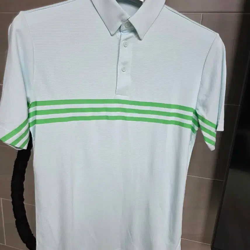 [BUNJANG] Adidas Golf Coolmax Short Sleeve Polo Shirt Mint Green / 아디다스 골프웨어 쿨맥스 반팔 카라티 민트 그린