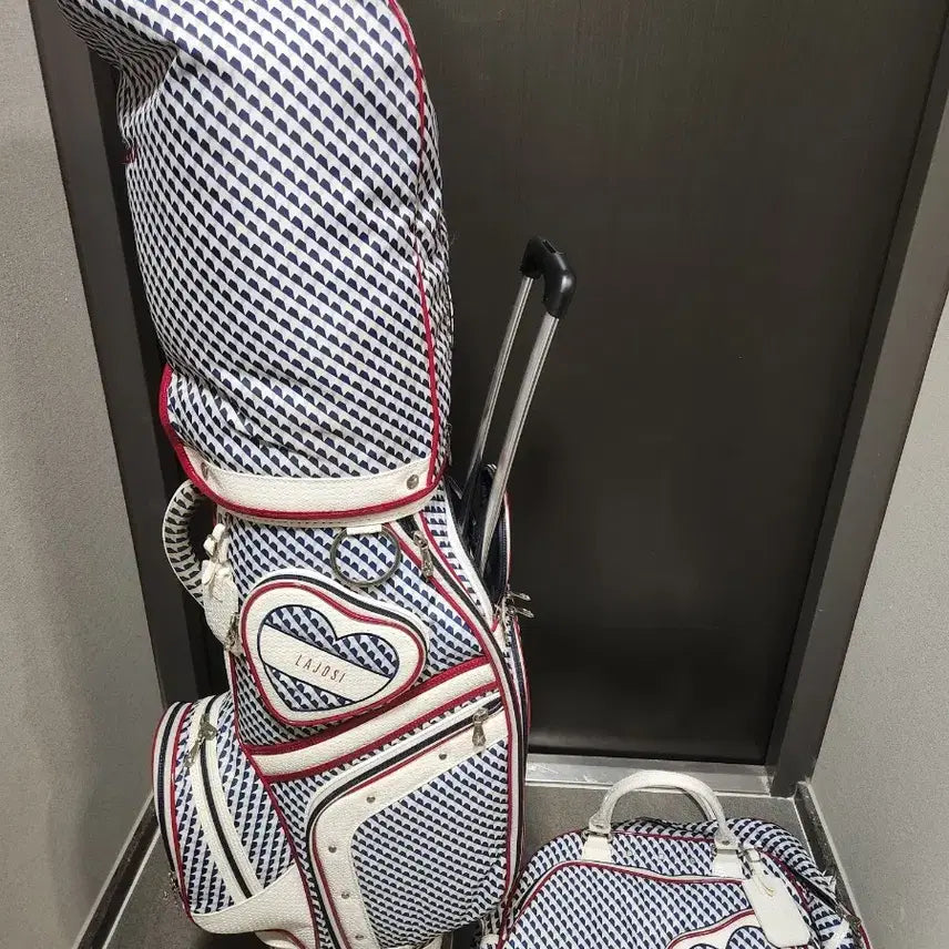 [BUNJANG] LAJOSI Women's Golf Bag Boston Bag Set (White/Navy) / LAJOSI 여성 골프백 보스턴백 세트 (화이트/네이비)