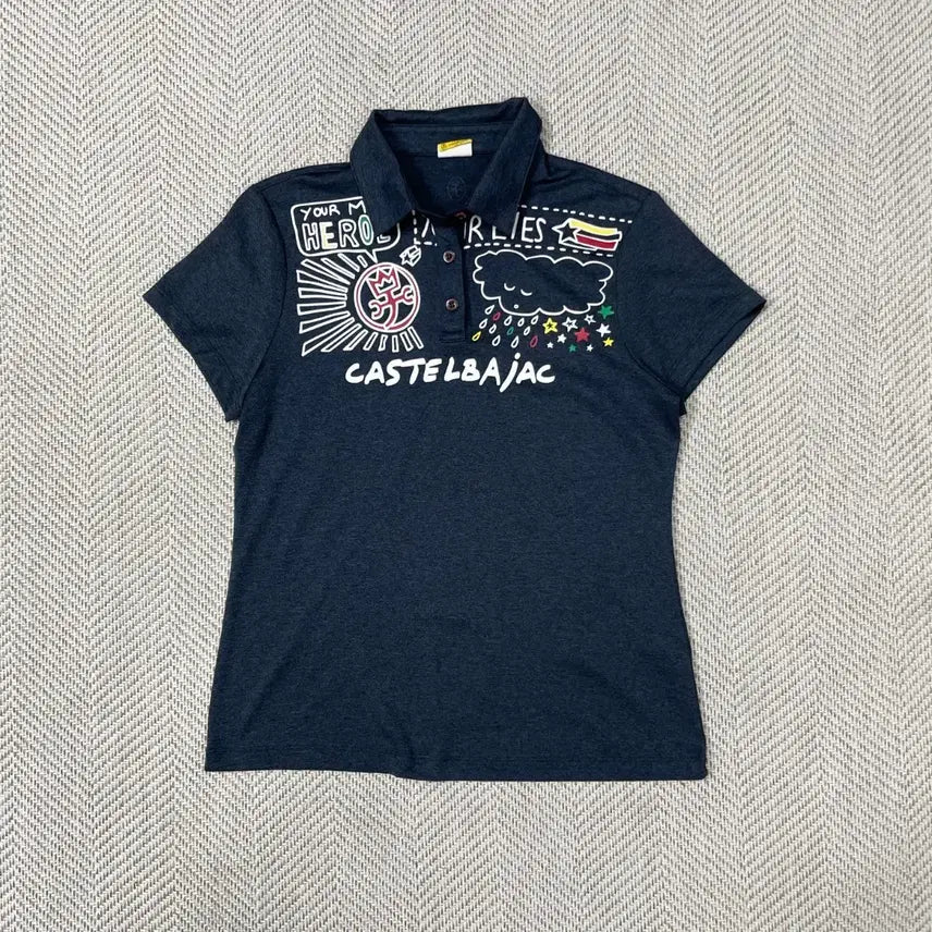 [BUNJANG] Castelbajac Women's Short Sleeve Polo Shirt Size 95 / 까스텔바작 여성 반팔 카라티 95