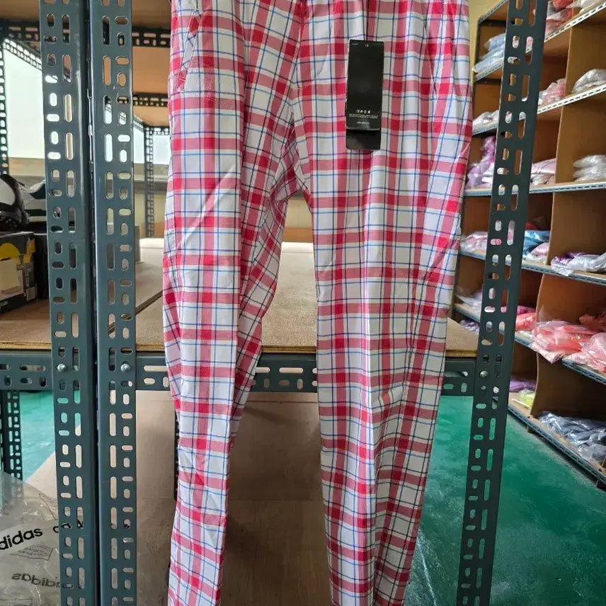 [BUNJANG] Adidas Golf Men's Checkered Pants Red / 아디다스골프 남성 체크 무늬 팬츠 레드