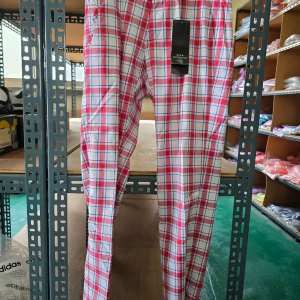 [BUNJANG] Adidas Golf Men's Checkered Pants Red / 아디다스골프 남성 체크 무늬 팬츠 레드
