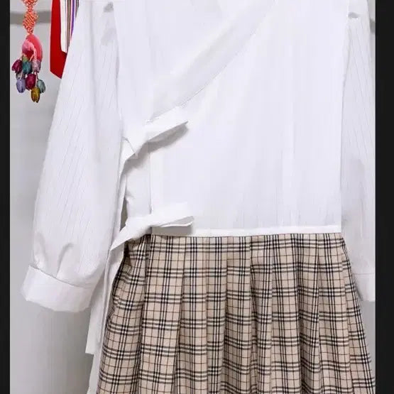 [BUNJANG] Handmade Seven-Quarter Sleeve Cheolik One-Piece Dress (Size 66.5) / 칠부 철릭원피스(핸드매이드 새상품)66반 사이즈