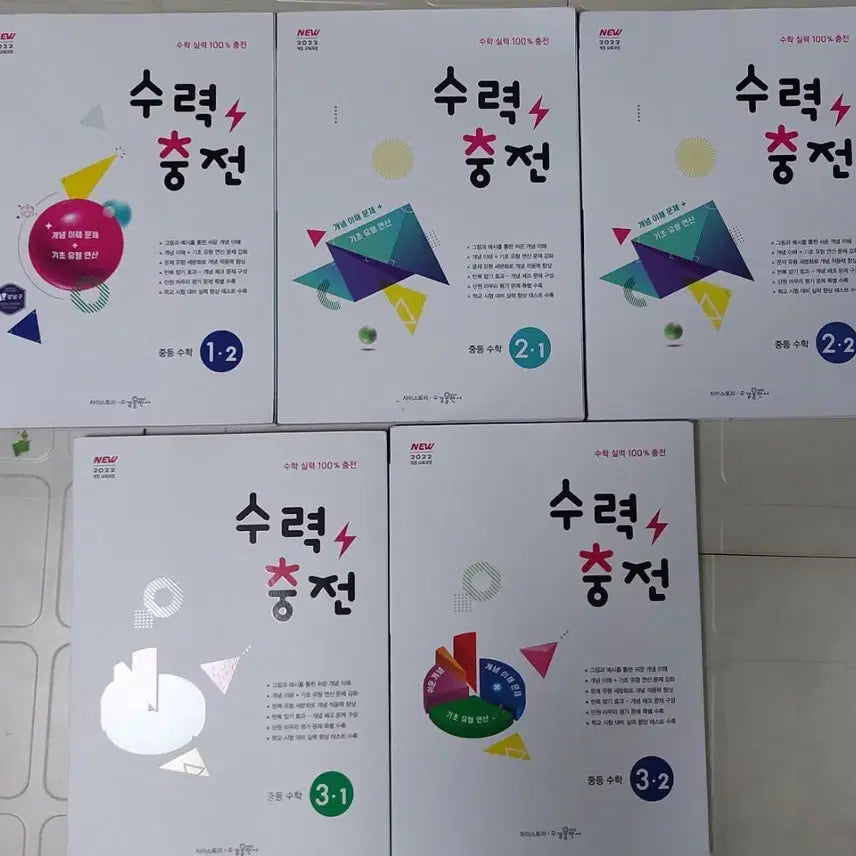 [BUNJANG] Hydropower Charged Middle School Math Textbooks (Volumes 1-2, 2-1, 2-2, 3-1, 3-2) / 수력 충전 중등 수학 1-2, 2-1, 2-2, 3-1, 3-2