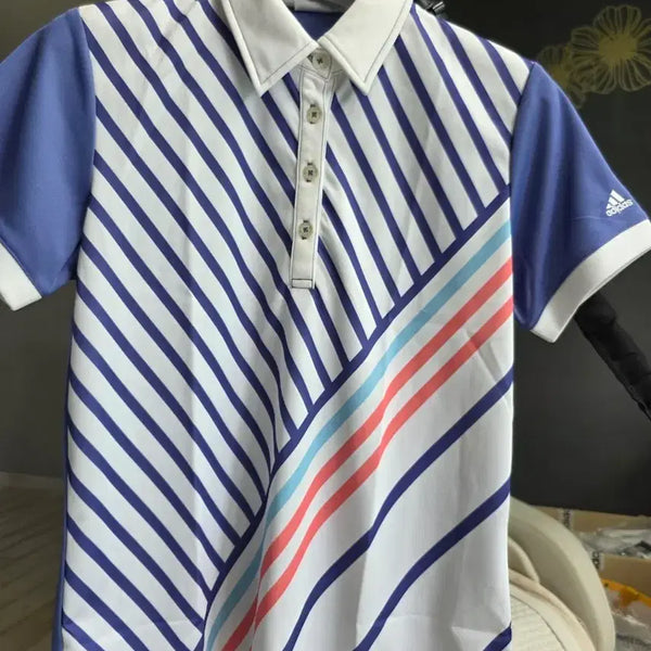 [BUNJANG] Adidas Golf Women's Short Sleeve Polo T-Shirt Blue / 아디다스 골프웨어 여성 반팔 카라티 블루
