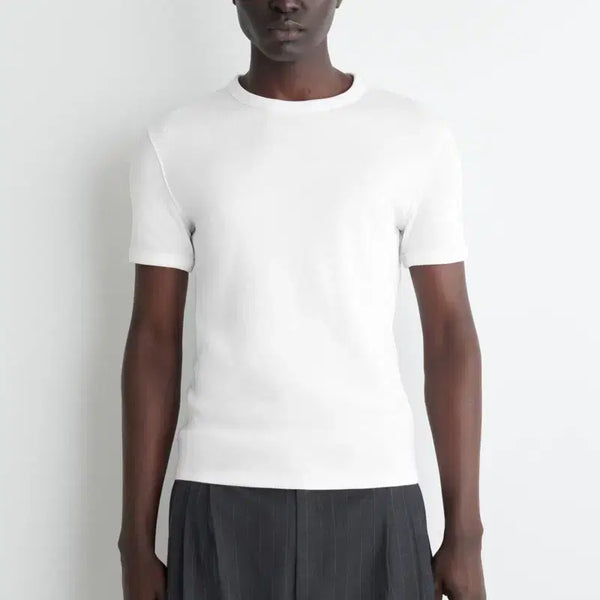 [BUNJANG] COS Slim Ribbed T-Shirt White L / Cos 코스 슬림리브드 티셔츠 화이트 L