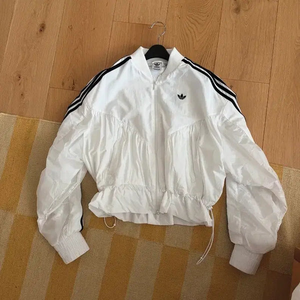 [BUNJANG] Adidas Three-Stripes Cropped Track Jacket White / 아디다스 삼선 크롭 트랙 자켓 화이트