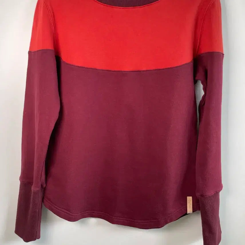 [BUNJANG] Rhythm Colorblock Sweatshirt (Women's AU 10) / [호주구매] 테라코타 & 딥 와인 배색 스웨트셔츠 (여성 55-55반)