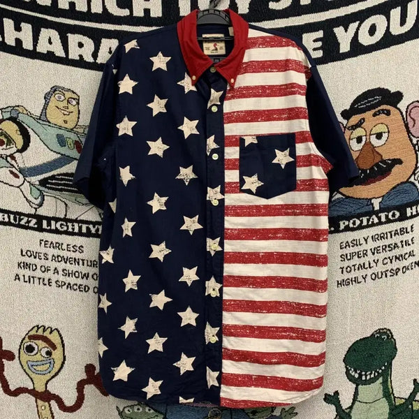 [BUNJANG] Redhead Brand American Flag Half Shirt / [L] 레드헤드 브랜드 성조기 하프셔츠