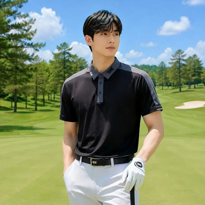 [BUNJANG] PXG Golf Men's Comfort Fit Short Sleeve Polo Shirt / [정품]PXG골프 남성 컴포트핏 숄더 트림  반팔 폴로 티셔츠 110~115