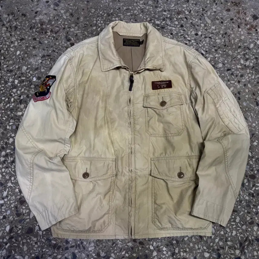 [BUNJANG] Polo Ralph Lauren Sun Fading Flight Jacket / 폴로 랄프로렌 썬패이딩 플라이트 자켓