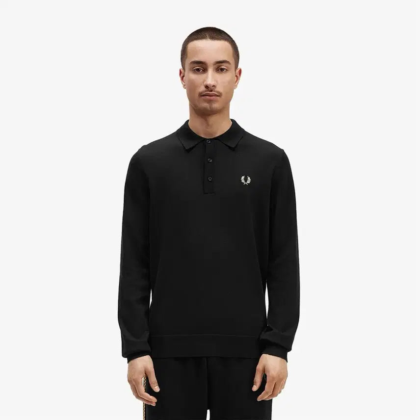[BUNJANG] Fred Perry 2023 Store Edition Long Sleeve Knit (Black, L) / 23년 매장판 프레드페리 롱 슬리브 니트 L