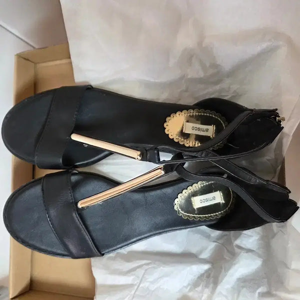 [BUNJANG] Strap Flat Sandals / 스트랩 플랫 단화 여성 샌달 샌들