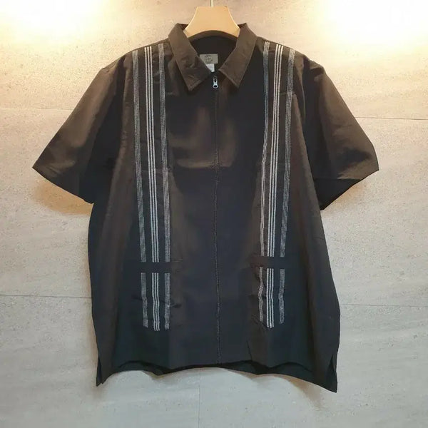 [BUNJANG] Haband Travelers Black Zip Style Shirt / HABAND TRAVELERS. 블랙 셔츠.