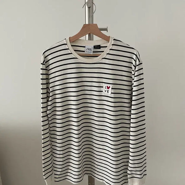 [BUNJANG] Zara x Disney Striped Long Sleeve T-Shirt / 자라 X 디즈니(ZARA X Disney) 스트라이프 롱슬리브