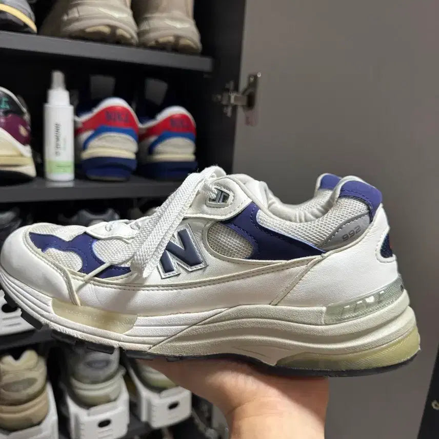 [BUNJANG] New Balance 992 White Navy Sneakers / 뉴발란스992 화이트네이비