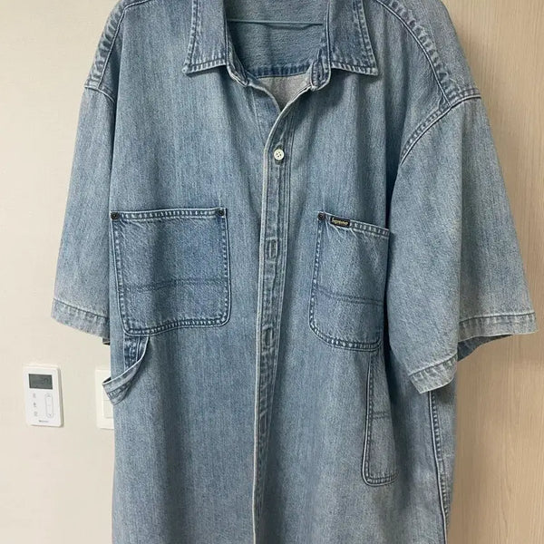[BUNJANG] Supreme Loose Fit Washed Denim Short Sleeve Shirt XL / [XL]슈프림 루즈 숏슬리브 데님