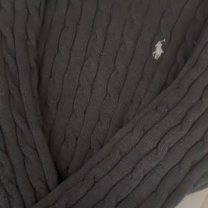 [BUNJANG] Polo Ralph Lauren Cable Knit Sweater Grey / 폴로 랄프로렌 케이블 니트 그레이