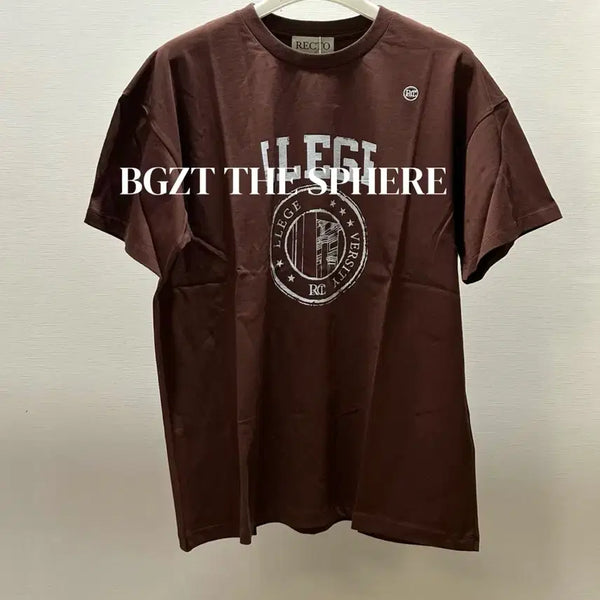 [BUNJANG] RECTO LLEGE Lizzy Logo Short-Sleeve T-Shirt Burgundy Brown / 렉토 LLEGE 리지 로고 반팔 티셔츠 버건디 브라운