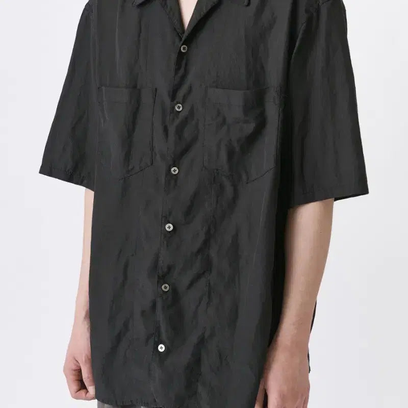 [BUNJANG] Years Ago Rayon Cotton Bowling Collar Shirt Black / [M] 이얼즈어고 레이온 코튼 볼링 카라 셔츠 블랙 새상품