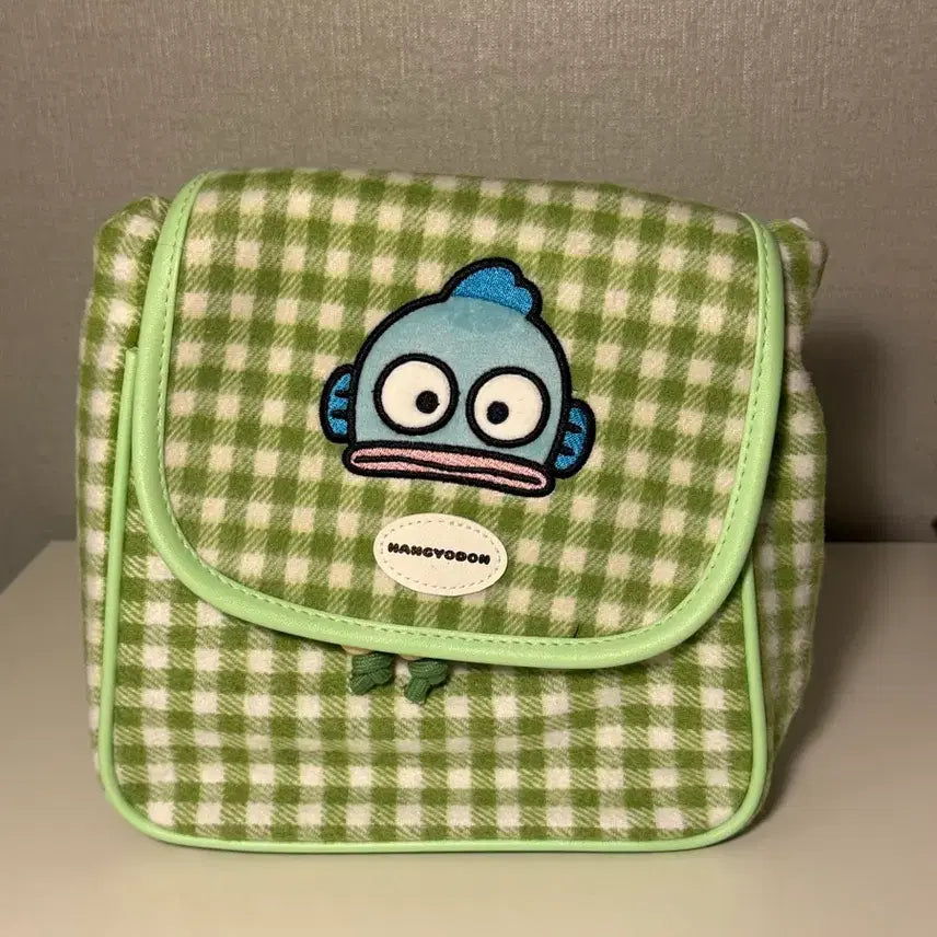 [BUNJANG] Sanrio Hangyodon Check Backpack Green / 산리오 한교동 체크 백팩 그린