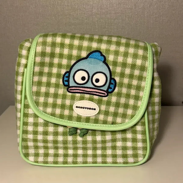 [BUNJANG] Sanrio Hangyodon Check Backpack Green / 산리오 한교동 체크 백팩 그린