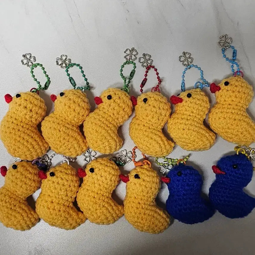 [BUNJANG] Mini Rubber Duck Knit Keychain / 미니 러버덕 뜨개 키링