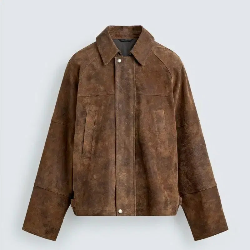 [BUNJANG] Zara Washed Effect Real Suede Jacket L / 자라 워싱 이펙트 리얼 스웨이드 자켓 L