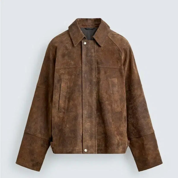 [BUNJANG] Zara Washed Effect Real Suede Jacket L / 자라 워싱 이펙트 리얼 스웨이드 자켓 L