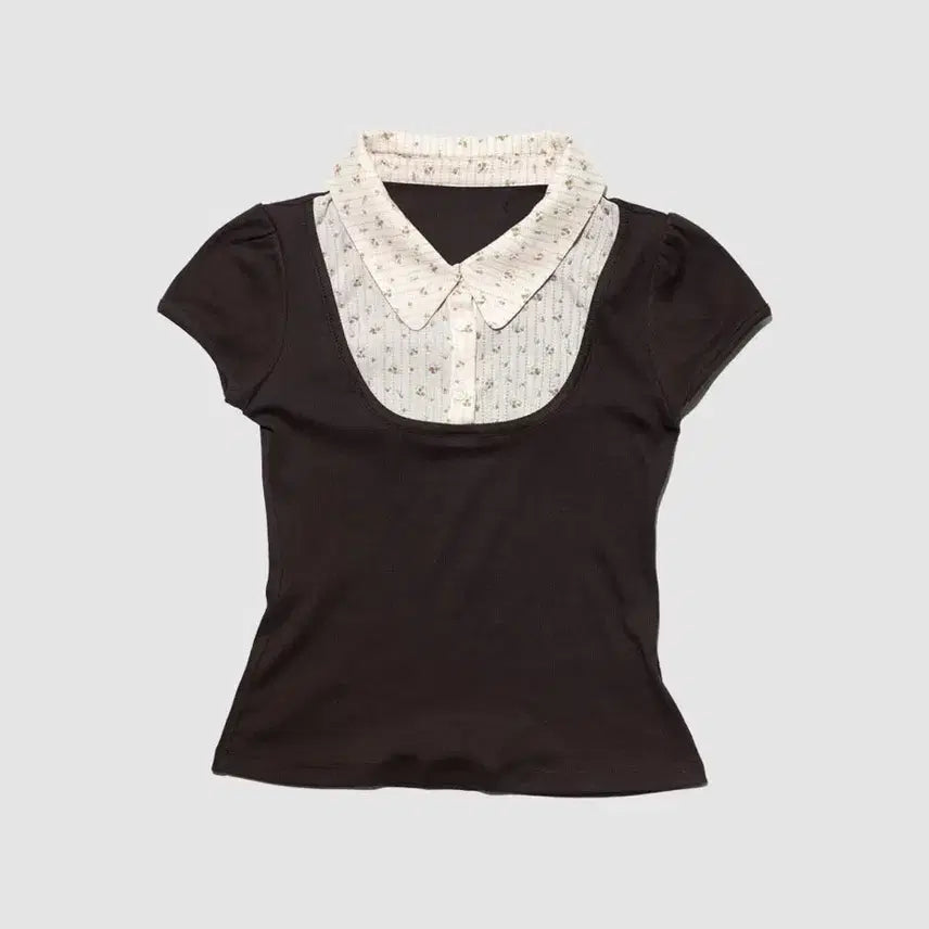 [BUNJANG] InNYangInHarmony Mix Knit Top Brown / 인앤양인하모니 믹스니트탑 브라운