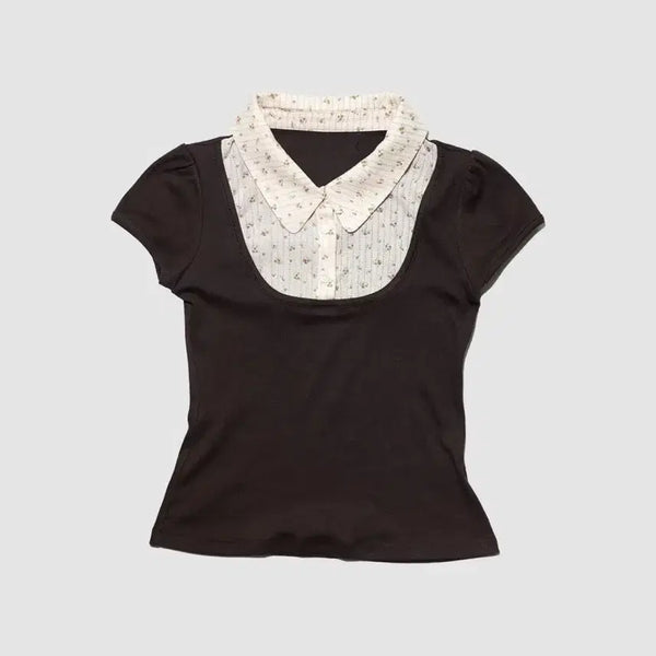 [BUNJANG] InNYangInHarmony Mix Knit Top Brown / 인앤양인하모니 믹스니트탑 브라운
