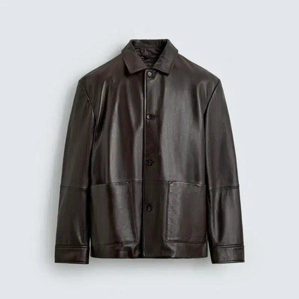 [BUNJANG] Zara Napa Lambskin Leather Car Coat / 자라 나파 램스킨 레더 카코트 S,M,L