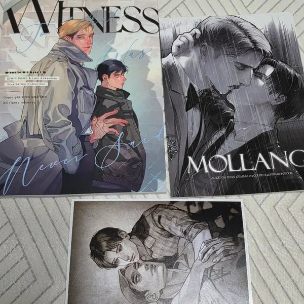 [BUNJANG] Attack on Titan Eruri Fanbook 2-Volume Bundle Set / 진격의 거인 진격거 에루리 회지 에루리 일러스트북 엘빈 리바이 비공굿 2권 일괄