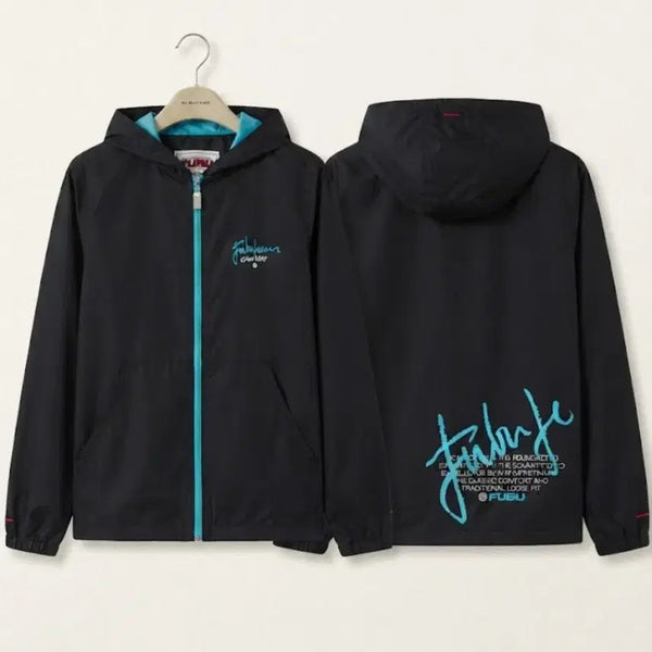 [BUNJANG] FUBU Vintage Windbreaker Hoodie Zip-Up Black M / FUBU  빈티지 윈드 브레이커 후드  블랙 집업   M 컨디션굿