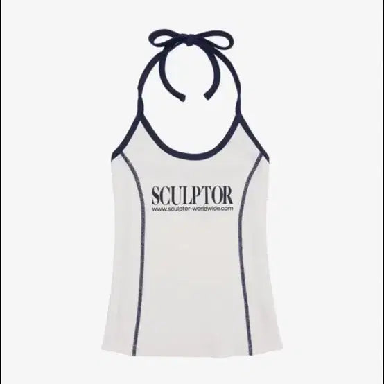 [BUNJANG] SCULPTOR Necktie Crop Top White / SCULPTOR 넥타이 크롭탑 화이트