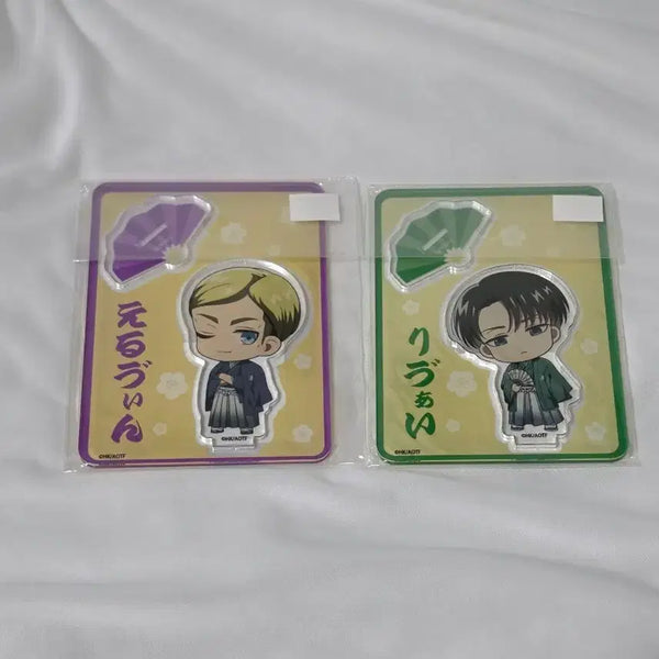 [BUNJANG] Attack on Titan Erwin & Levi Lunar New Year SD Acrylic Stand (Sealed) / [미개봉] 진격의거인 진격거 엘빈 리바이 에루리 설날 SD 아크릴스탠드