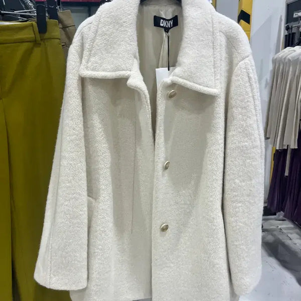 [BUNJANG] DKNY Women's Wool Blend Coat Ivory / [새상품] DKNY 여성 코트 판매합니다